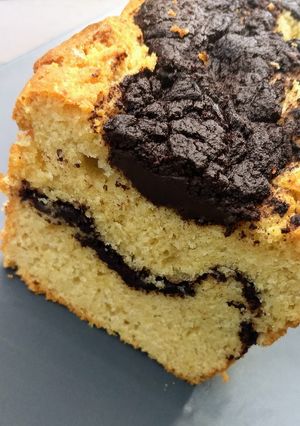 Une photo de Cake marbré chocolat