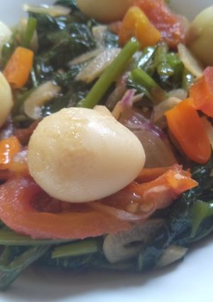 Foto resep Kangkung telur puyuh