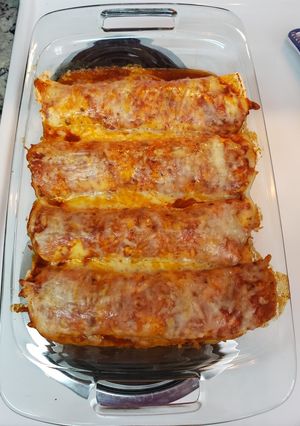 A picture of Chicken enchilada.