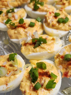A picture of Bang Bang Deviled Eggs.