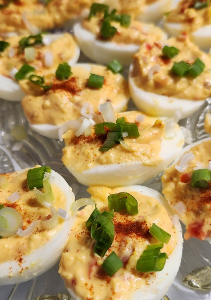 A picture of Bang Bang Deviled Eggs.