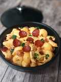Pâtes crémeuses au poulet et chorizo