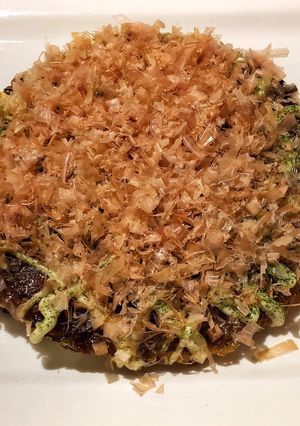 A picture of Osaka - style Okonomiyaki.