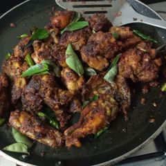 A picture of Chicken beetroot pan fry.
