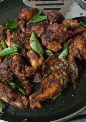 A picture of Chicken beetroot pan fry.