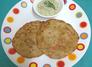 A picture of Instant Oats & Rice Flour Dosai.