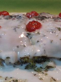 Una foto de Lasaña de brocoli y salmón