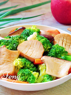 蒜炒杏鮑菇青花菜 的食譜成品照片