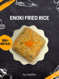 Foto resep Enoki Fried Rice (Nasi Goreng Enoki) : 8m+ MPASI