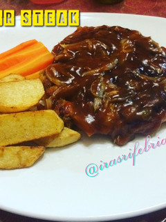 Foto resep Burger steak (steak daging cincang)