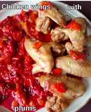 Курячі крильця зі сливами😋
