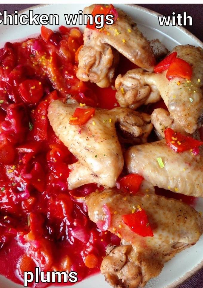 Курячі крильця зі сливами😋