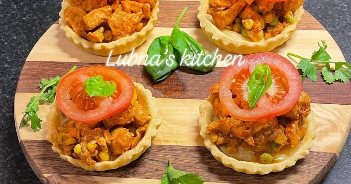 Mini Tarts with Chicken: Recipe by Lubna’s Kitchen - Cookpad