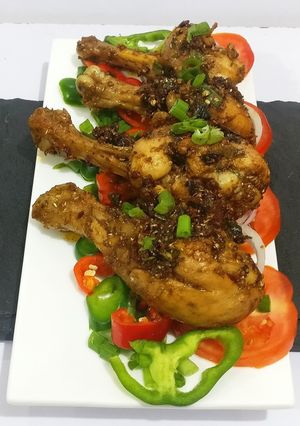 A picture of Teriyaki sauce chicken.