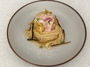 A picture of bucatini carbonara