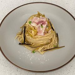 A picture of Deany's spaghetti carbonara.