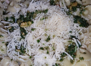 Una foto de Fideos con pesto vegano casero