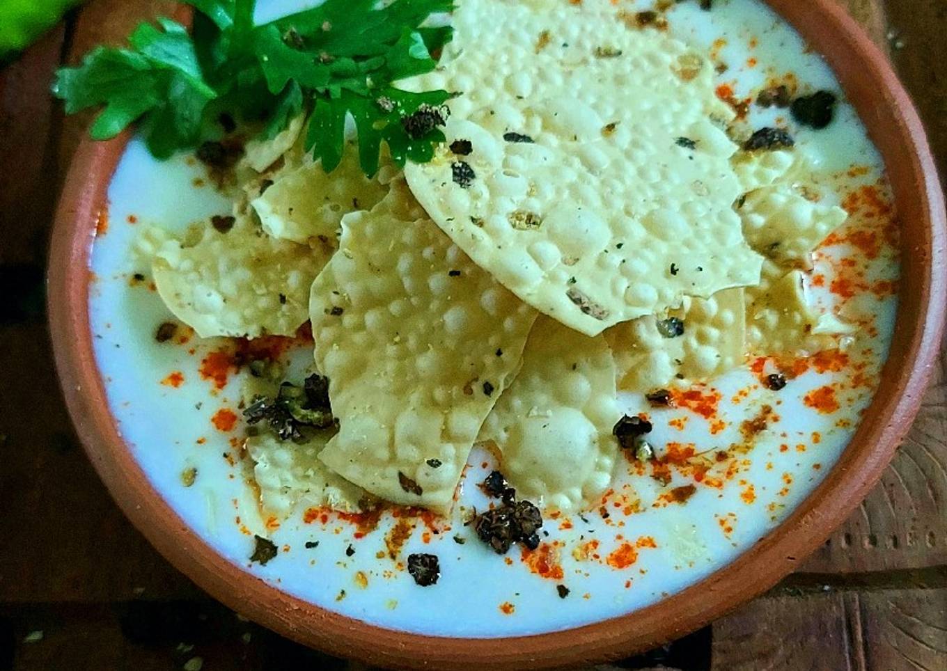 Black Pepper-Papad Raita