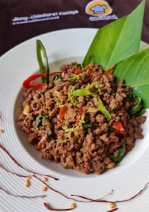 A picture of Thai Basil Stir-Fried Ground Beef (Pad Krapow).