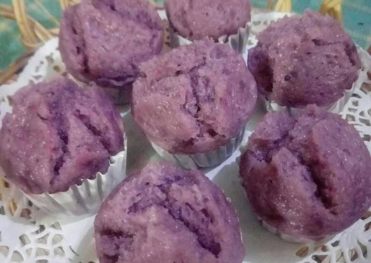 Kue mangkok ubi ungu #5
