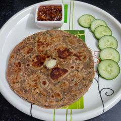 A picture of Singhare flour paratha.