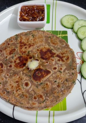 A picture of Singhare flour paratha.