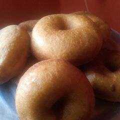 A picture of Homemade doughnuts.