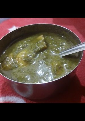 आलू पालक (aloo palak recipe in Hindi) रेसिपी मुख्य फोटो