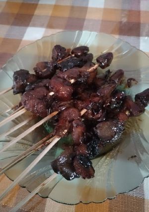 Foto resep Sate Rempelo Ati Bacem bakar teflon