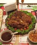 Cena de Navidad : pierna de cerdo horneada + ensalada Rusa