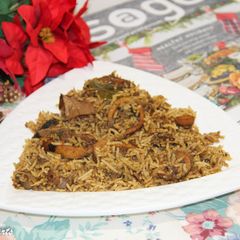A picture of Kerala Style Squid Biryani.