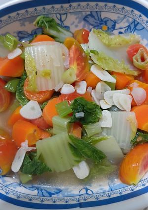 Foto resep Sayur sawi wortel kuah bening