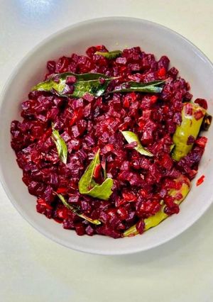 A picture of Beetroot Curry in 10 minutes.