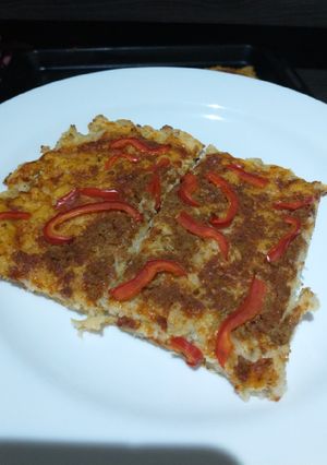 Una foto de Pizza casera de coliflor