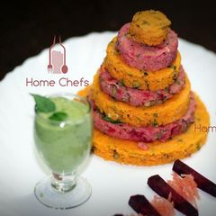 A picture of Carrot & Beetroot Dhokla.