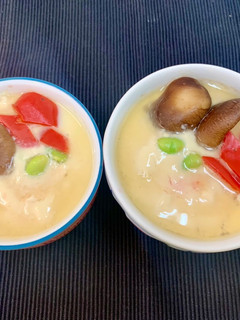 無糖豆漿蒸蝦子蛋 的食譜成品照片