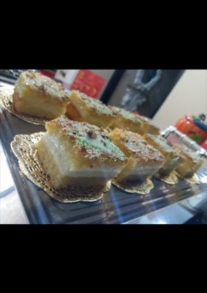 صورة لوصفة بسبوسة بالقشطه تذوب فالفم ❤