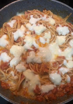 3 sajtos spagetti recept fotója
