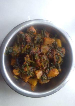 A picture of Spinach stir fry.