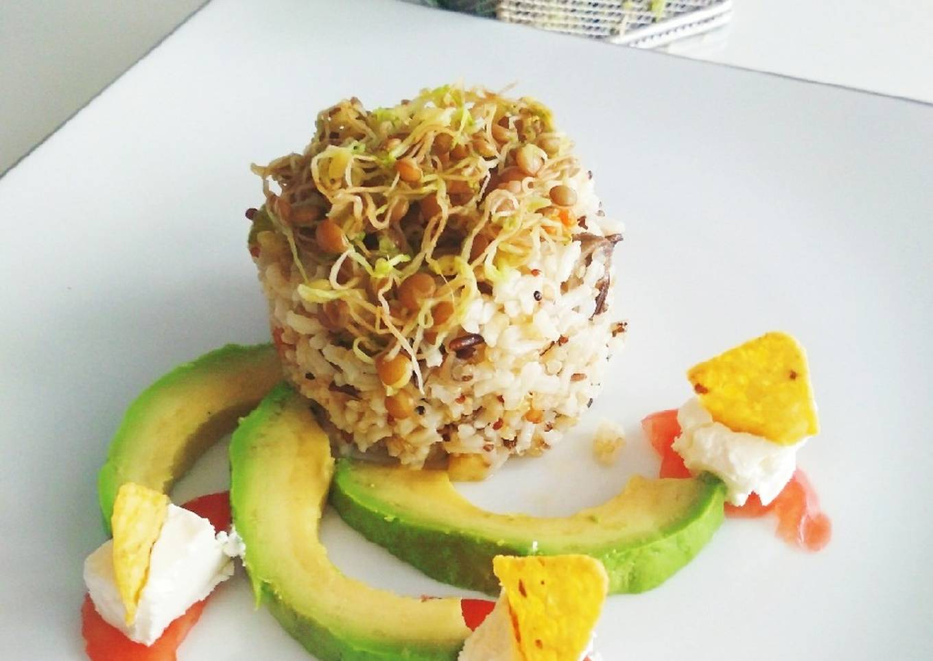 Arroz salvaje con quinoa y brotes de lenteja