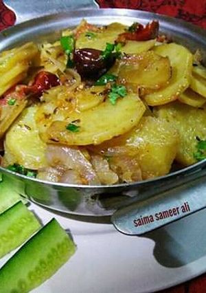 A picture of Spicy karhai Aloo.