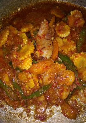 Foto resep Udang sayur pedas💙