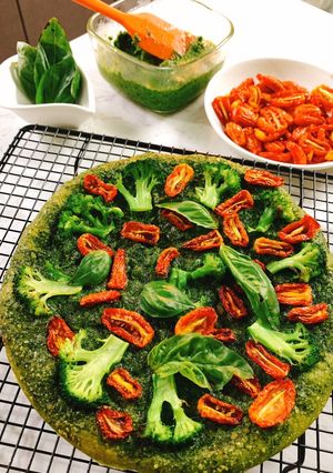 Hình của món Spinach pizza.