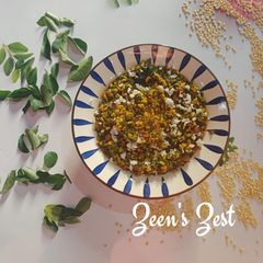 A picture of Sabbasige Soppu Palya - Karnataka style Dill Leaves Stir Fry.