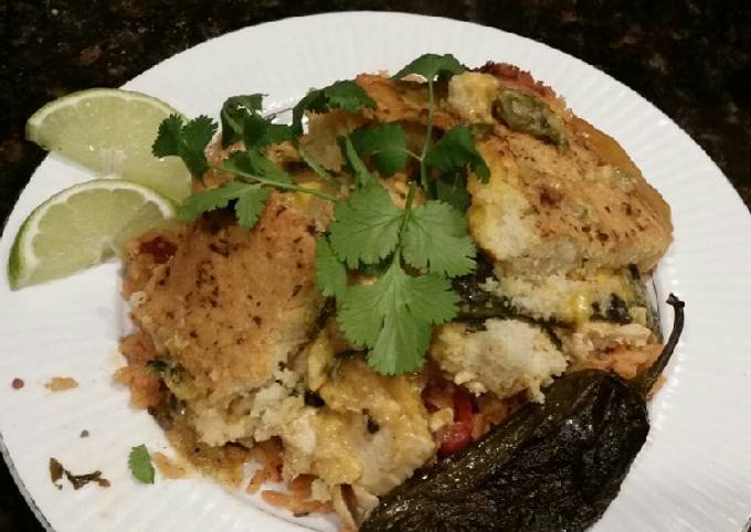 How to Make Super Quick Homemade Brad's Chicken Verde casserole over
Spanish rice