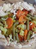 Ensalada tibia de vegetales con pechuga de pollo