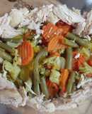 Ensalada tibia de vegetales con pechuga de pollo