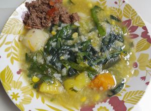Foto resep Tinutuan (Bubur Manado) dan Sambal Ikan Roa