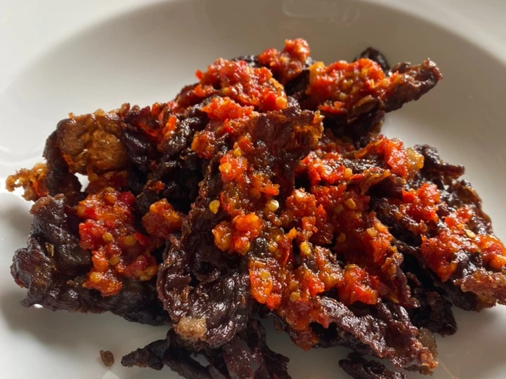 Langkah Gampang Menyiapkan Resep Dendeng balado crispy (sukiyaki beef) yang Sempurna