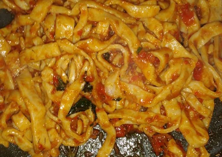 Steps to Prepare My homemade pasta(fettuccine)